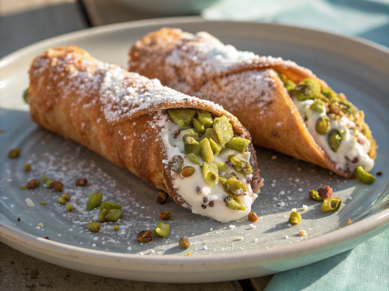 Cannoli siciliani al pistacchio